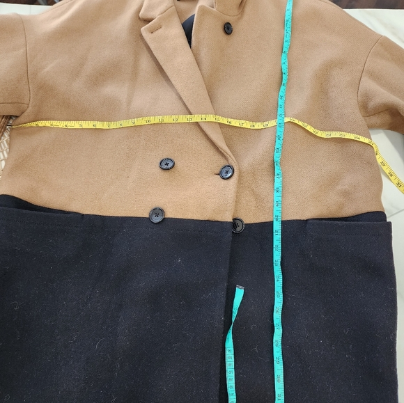 [ COACH] WOMEN'S SIZE XL,HEAVY WEIGHT WOOL - COLOR BLOCK TRENCH COAT - Picture 8 of 16